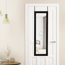 Load image into Gallery viewer, Lockable Wall Door Mounted Mirror Jewelry Cabinet w/LED Lights-Black