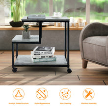 Load image into Gallery viewer, 3-Tier Side Table with Storage and Universal Casters for Living Room and Bedroom-Black