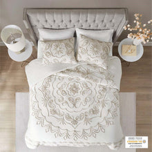 Load image into Gallery viewer, Violette 3 Piece Tufted Cotton Chenille Duvet Cover Set Full/Queen MP12-7142 By Olliix