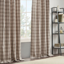 Load image into Gallery viewer, Olliix Anaheim 100% Polyester Jacquard Rod Pocket And Back Tabs Plaid Panel With Fleece Lining By Madison Park MP40-6768