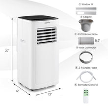 Load image into Gallery viewer, 3-in-1 9000 BTU Air Conditioner with Dehumidifier and 24H Timer-White