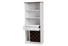 Load image into Gallery viewer, Baxton Studio Serafino Mid-Century Modern Dark Grey and Oak Finished Wood Wine Cabinet