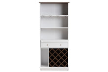Load image into Gallery viewer, Baxton Studio Serafino Mid-Century Modern Dark Grey and Oak Finished Wood Wine Cabinet
