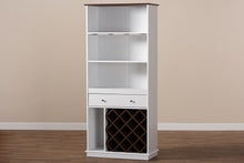 Load image into Gallery viewer, Baxton Studio Serafino Mid-Century Modern Dark Grey and Oak Finished Wood Wine Cabinet