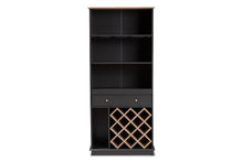 Load image into Gallery viewer, Baxton Studio Mattia Modern and Contemporary Dark Grey and Oak Finished Wood Wine Cabinet