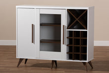 Load image into Gallery viewer, Baxton Studio Pietro Mid-Century Modern White and Brown Finished Wine Cabinet