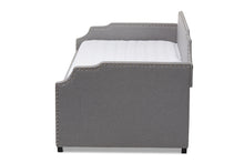 Load image into Gallery viewer, Baxton Studio Ally Modern and Contemporary Grey Fabric Upholstered Twin Size Sofa Daybed with Roll Out Trundle Guest Bed