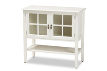 Load image into Gallery viewer, Baxton Studio Chauncey Classic and Traditional White Finished Wood and Glass 2-Door Kitchen Storage Cabinet