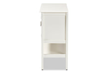 Load image into Gallery viewer, Baxton Studio Chauncey Classic and Traditional White Finished Wood and Glass 2-Door Kitchen Storage Cabinet