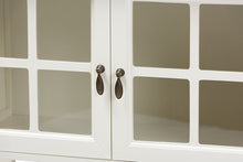 Load image into Gallery viewer, Baxton Studio Chauncey Classic and Traditional White Finished Wood and Glass 2-Door Kitchen Storage Cabinet