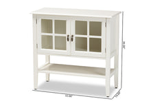 Load image into Gallery viewer, Baxton Studio Chauncey Classic and Traditional White Finished Wood and Glass 2-Door Kitchen Storage Cabinet