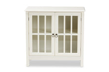 Load image into Gallery viewer, Baxton Studio Kendall Classic and Traditional White Finished Wood and Glass Kitchen Storage Cabinet