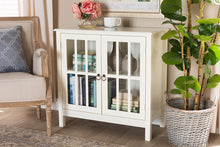 Load image into Gallery viewer, Baxton Studio Kendall Classic and Traditional White Finished Wood and Glass Kitchen Storage Cabinet