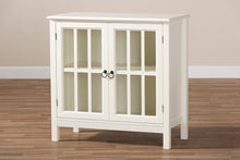 Load image into Gallery viewer, Baxton Studio Kendall Classic and Traditional White Finished Wood and Glass Kitchen Storage Cabinet
