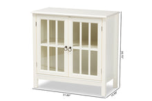 Load image into Gallery viewer, Baxton Studio Kendall Classic and Traditional White Finished Wood and Glass Kitchen Storage Cabinet