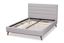 Load image into Gallery viewer, Baxton Studio Erlend Mid-Century Modern Greyish Beige Fabric Upholstered Queen Size Platform Bed