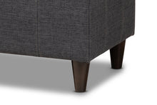 Load image into Gallery viewer, Baxton Studio Brette Mid-Century Modern Charcoal Fabric Upholstered Dark Brown Finished Wood Storage Bench Ottoman