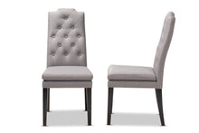 Load image into Gallery viewer, Baxton Studio Dylin Modern and ContemporaryGray Fabric Upholstered Button Tufted Wood Dining Chair Set of 2