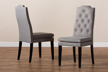 Load image into Gallery viewer, Baxton Studio Dylin Modern and ContemporaryGray Fabric Upholstered Button Tufted Wood Dining Chair Set of 2
