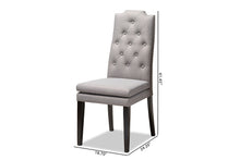 Load image into Gallery viewer, Baxton Studio Dylin Modern and ContemporaryGray Fabric Upholstered Button Tufted Wood Dining Chair Set of 2