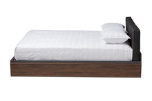 Load image into Gallery viewer, Baxton Studio Rikke Modern and Contemporary Two-Tone Gray and Walnut Finished Wood Queen Size Platform Storage Bed with Gray Fabric Upholstered Headboard