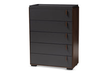 Load image into Gallery viewer, Baxton Studio Rikke Modern and Contemporary Two-Tone Gray and Walnut Finished Wood 5-Drawer Chest