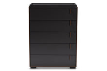 Load image into Gallery viewer, Baxton Studio Rikke Modern and Contemporary Two-Tone Gray and Walnut Finished Wood 5-Drawer Chest