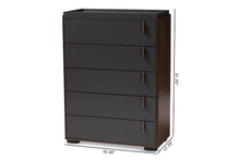 Load image into Gallery viewer, Baxton Studio Rikke Modern and Contemporary Two-Tone Gray and Walnut Finished Wood 5-Drawer Chest