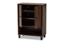 Load image into Gallery viewer, Baxton Studio Rossin Modern and Contemporary Walnut Brown Finished 2-Door Wood Entryway Shoe Storage Cabinet