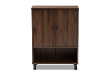 Load image into Gallery viewer, Baxton Studio Rossin Modern and Contemporary Walnut Brown Finished 2-Door Wood Entryway Shoe Storage Cabinet