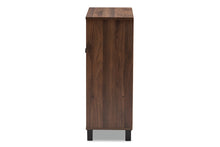 Load image into Gallery viewer, Baxton Studio Rossin Modern and Contemporary Walnut Brown Finished 2-Door Wood Entryway Shoe Storage Cabinet