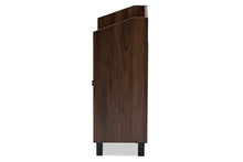 Load image into Gallery viewer, Baxton Studio Rossin Modern and Contemporary Walnut Brown Finished 2-Door Wood Entryway Shoe Storage Cabinet with Open Shelf