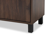 Load image into Gallery viewer, Baxton Studio Rossin Modern and Contemporary Walnut Brown Finished 2-Door Wood Entryway Shoe Storage Cabinet with Open Shelf
