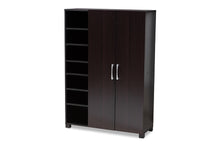 Load image into Gallery viewer, Baxton Studio Marine Modern and Contemporary Wenge Dark Brown Finished 2-Door Wood Entryway Shoe Storage Cabinet with Open Shelves