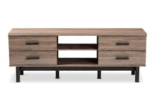 Load image into Gallery viewer, Baxton Studio Arend Modern and Contemporary Two-Tone Oak and Ebony Wood 4-Drawer TV Stand