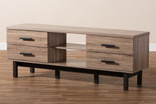 Load image into Gallery viewer, Baxton Studio Arend Modern and Contemporary Two-Tone Oak and Ebony Wood 4-Drawer TV Stand