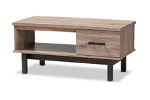 Load image into Gallery viewer, Baxton Studio Arend Modern and Contemporary Two-Tone Oak Brown and Black Wood 1-Drawer Coffee Table