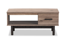 Load image into Gallery viewer, Baxton Studio Arend Modern and Contemporary Two-Tone Oak Brown and Black Wood 1-Drawer Coffee Table