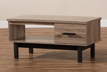 Load image into Gallery viewer, Baxton Studio Arend Modern and Contemporary Two-Tone Oak Brown and Black Wood 1-Drawer Coffee Table