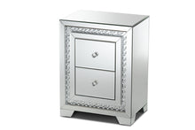 Load image into Gallery viewer, Baxton Studio Mina Modern and Contemporary Hollywood Regency Glamour Style Mirrored Three Drawer Nightstand Bedside Table