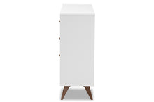 Load image into Gallery viewer, Baxton Studio Savino Mid-Century Modern White and Walnut Finished Wood Wine Cabinet