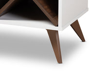 Load image into Gallery viewer, Baxton Studio Savino Mid-Century Modern White and Walnut Finished Wood Wine Cabinet