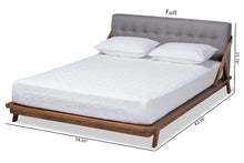 Load image into Gallery viewer, Baxton Studio Sante Mid-Century Modern Grey Fabric Upholstered Wood Full Size Platform Bed