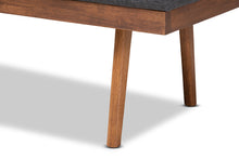 Load image into Gallery viewer, Baxton Studio Larisa Mid-Century Modern Charcoal Fabric Upholstered Wood Bench