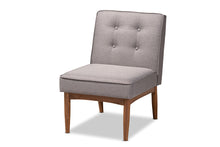 Load image into Gallery viewer, Baxton Studio Arvid Mid-Century Modern Gray Fabric Upholstered Wood Dining Chair
