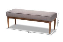 Load image into Gallery viewer, Baxton Studio Arvid Mid-Century Modern Gray Fabric Upholstered Wood Dining Bench