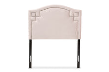 Load image into Gallery viewer, Baxton Studio Aubrey Modern and Contemporary Light Pink Velvet Fabric Upholstered Twin Size Headboard
