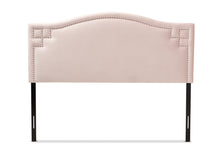 Load image into Gallery viewer, Baxton Studio Aubrey Modern and Contemporary Light Pink Velvet Fabric Upholstered Full Size Headboard