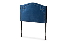 Load image into Gallery viewer, Baxton Studio Aubrey Modern and Contemporary Royal Blue Velvet Fabric Upholstered Twin Size Headboard