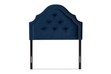 Load image into Gallery viewer, Baxton Studio Cora Modern and Contemporary Royal Blue Velvet Fabric Upholstered Twin Size Headboard